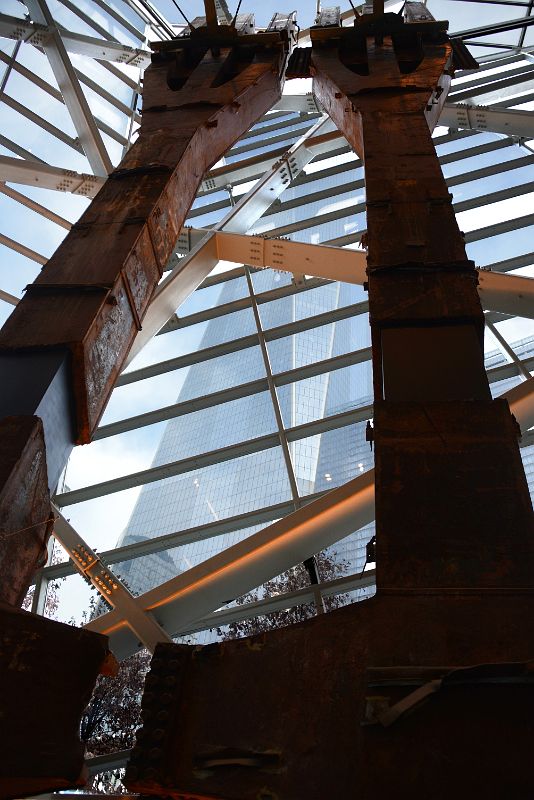 10 The 911 Museum Atrium With Twin Tower Tridents From Inside And One World Trade Center Outside